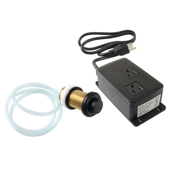 Dual Outlet Garbage Disposal Air Switch Kit, Matte Black